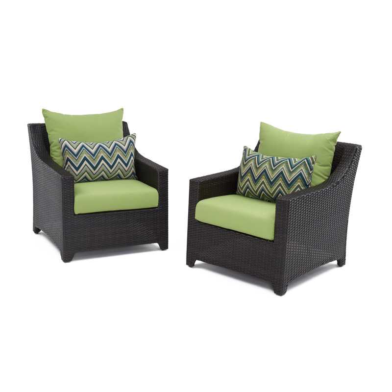 Chaise de patio avec coussins Sunbrella Fionnula, Toile Sunbrella® ginkgo