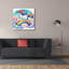«Epic Graffiti» «Unicorn Over Rainbow» par Rey Klimt, art mural sur toile, 37 po x 37 po