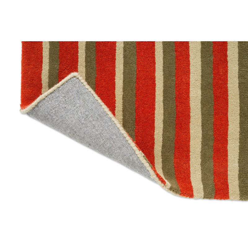 Decor Pilar Handmade Wool Striped Area Rug, Coral, Rectangle 5'3 x 7'6