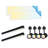 Tessera Office Lighting Bundle, Anti-Glare 1x4 ft LED Flat Panel Lights with Black Linear Suspension Lights