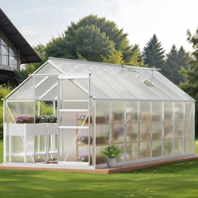 Compact Walk In Greenhouse for Garden Backyard, 75.60" H x 74.40" W x 50.40" D