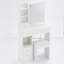 Compact Left Drawer Vanity Table With Cushioned Stool And Extra Large Sliding Mirror-118033082