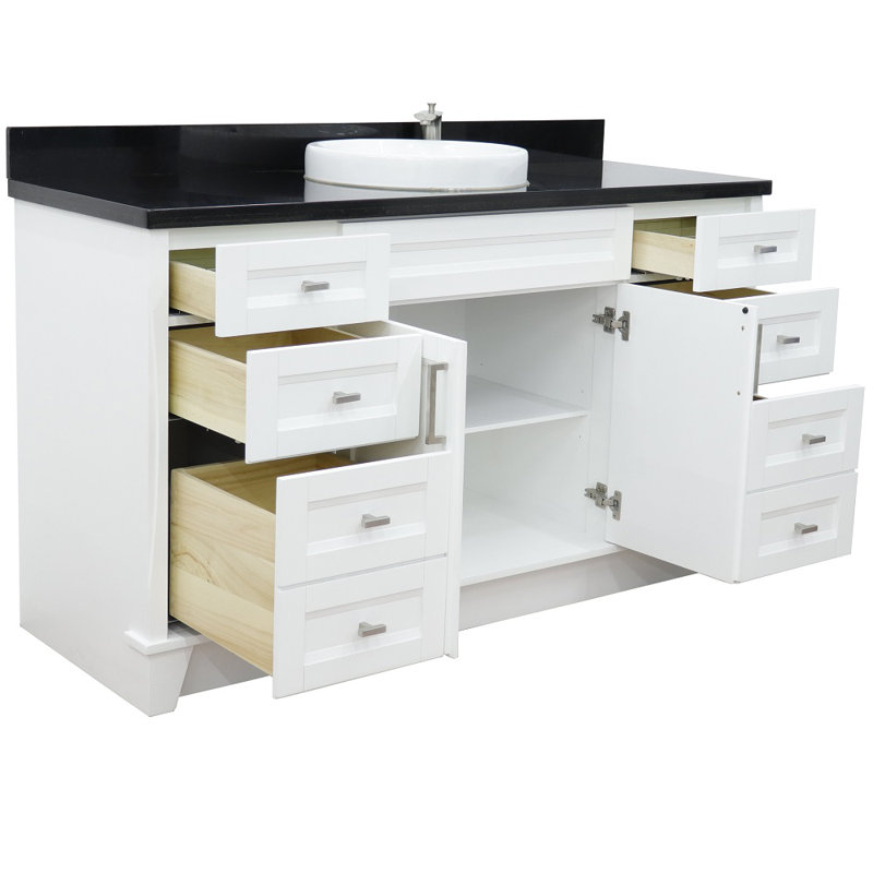 Ensemble de meuble-lavabo simple 61 po Abdirahin, Noir galaxie