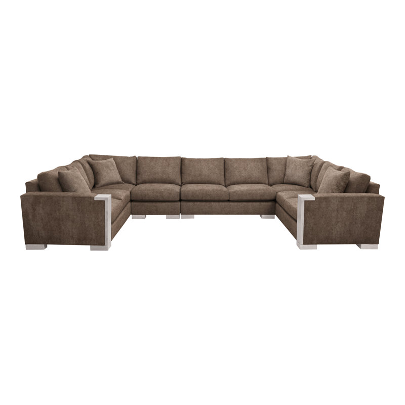 Michael Weiss 4-Piece Abingdon Sectional, Nadia Earth, Dove Gray