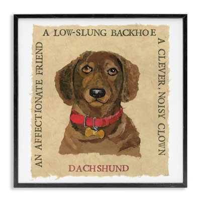 Fun Dachshund Pet Phrases Framed Giclee Art by Nancy Overton