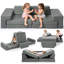 Canapé pour enfants et tout-petits, canapé-lit pliant convertible, canapé modulaire multifonctionnel 7 en 1 pour jouer, créer et dormir-129448635
