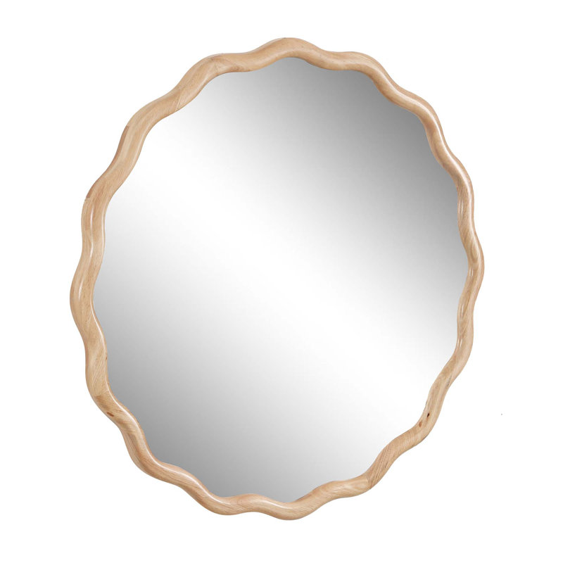 Miroir de salle de bain en bois massif, 31 po x 31 po