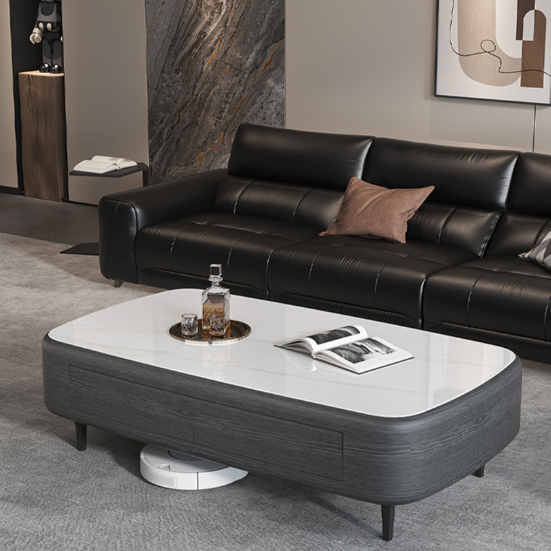 Table basse Italian Luxe, H 17,7 po x L 51,2 po x l 27,6 po, Blanc
