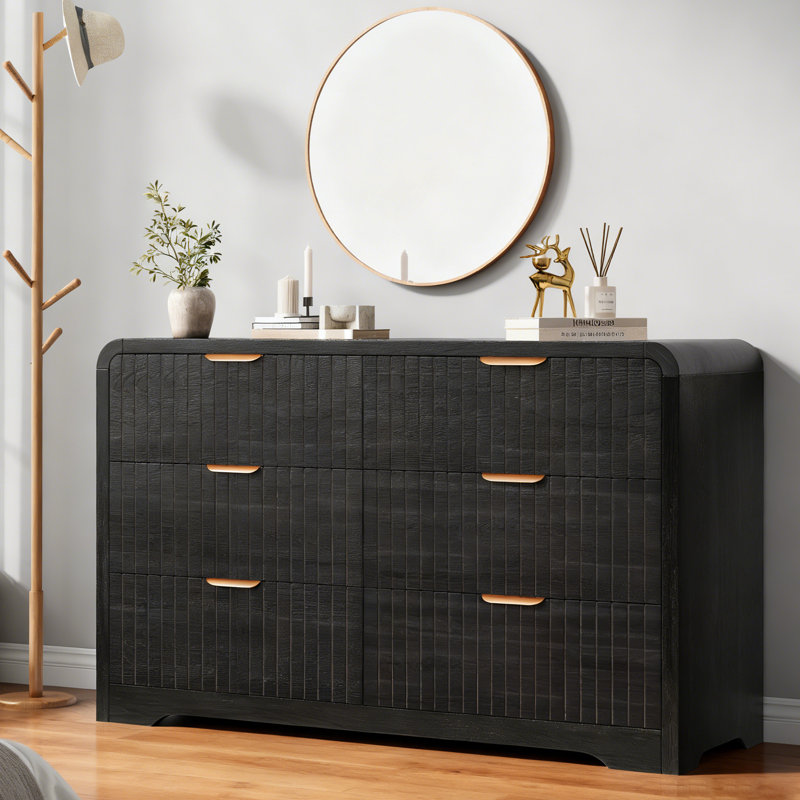 Commode 6 tiroirs: Commode de rangement polyvalente pour la maison, Noir