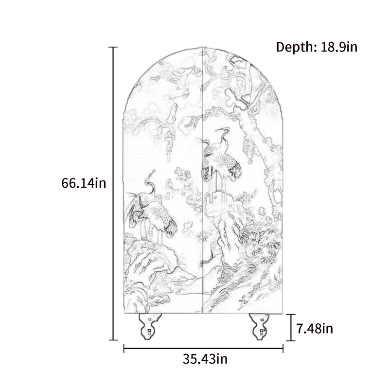 Armoire de rangement à double porte arquée