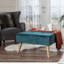 Avec un look moderne Mid-Century, velours bleu sarcelle, pieds en bouleau massif, texture, esthétique et plateau en velours 30,5 x 30,5 x 17 po