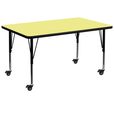 Goddard Mobile 24''W x 48''L Rectangular HP Laminate Activity Table - Adjustable Legs