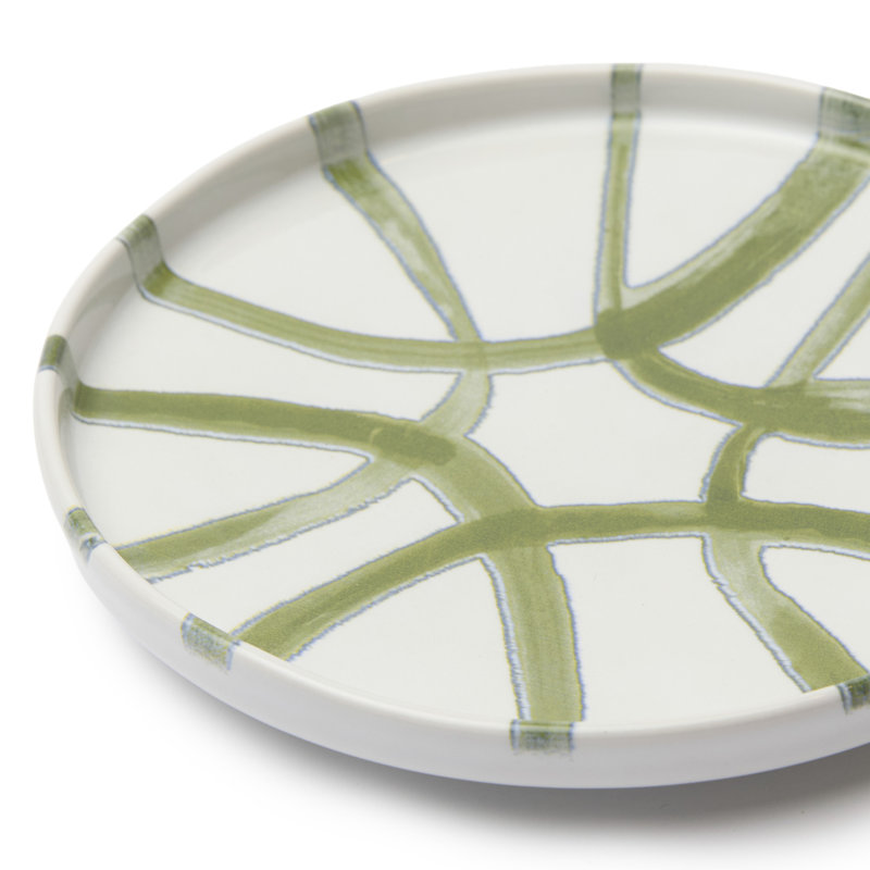 Assiette à apéritif Hartley - blanc / vert - 7,1 po, White, Green