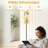  68.5" Standing Floor Lamp Watercolor forest animal clipart Cute woodland characters Bear raccoon Dimmable Metal Pole Lamp with Linen Lampshade LED Bulb Included