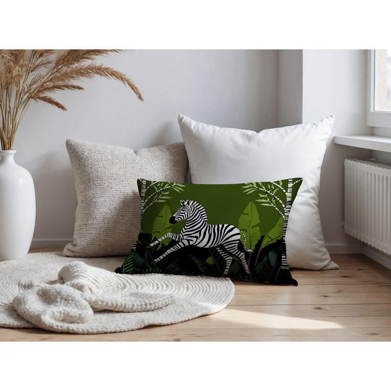Oreiller rectangulaire intérieur / extérieur Asty, Chartreuse, Rectangulaire H 14 po x l 20 po