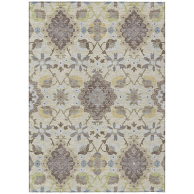 Vespera Ivory Washable Indoor-Outdoor Rug - 