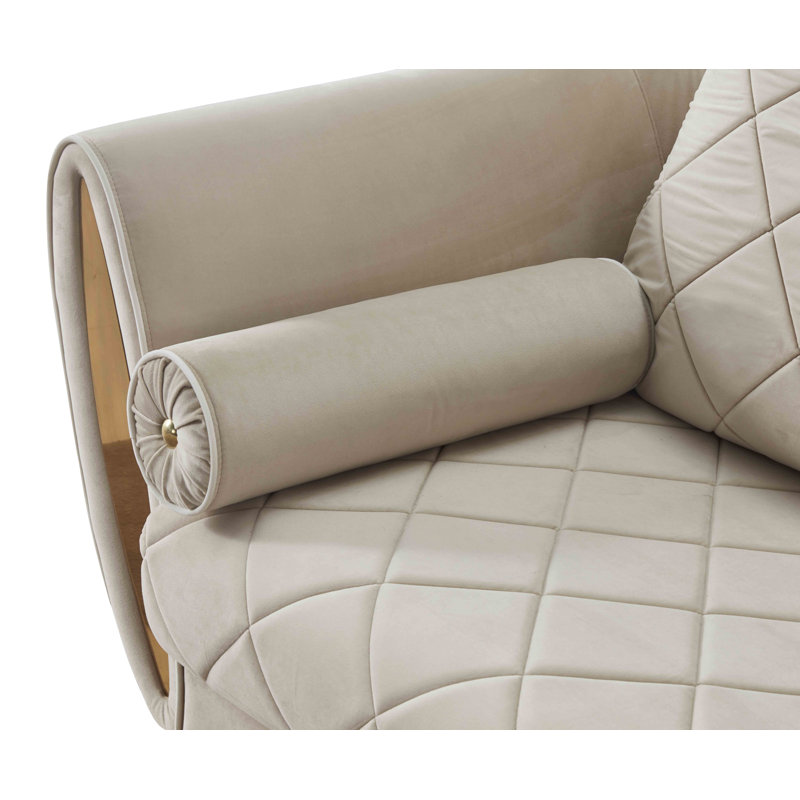 Sipario Vita Velvet Loveseat, Beige