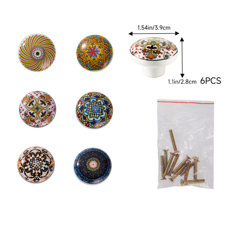 6Pcs Ceramic Furniture Knobs