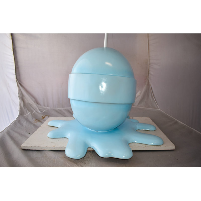 Statue géante en forme de sucette géante en résine, taille: 31 po x 27 po x H 56 po, Bleu