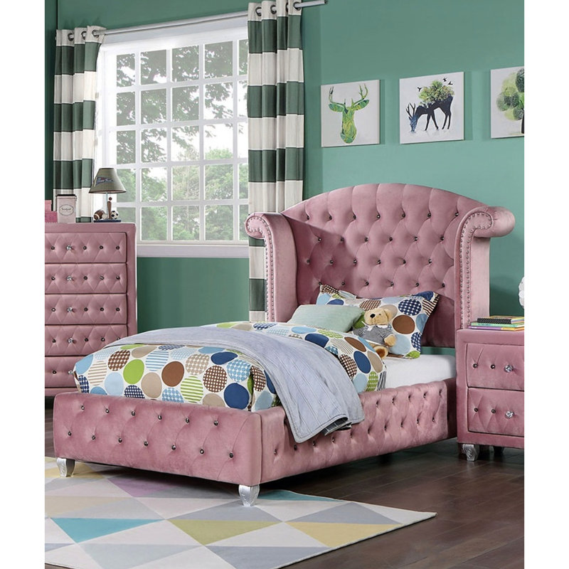 Mobilier de chambre à coucher 1 pièce Glam Contemporary Flannelette