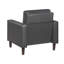 Fauteuil rembourré en similicuir de style moderne gris foncé-178003422