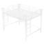 Lit mezzanine en métal blanc de taille double, équipé d'échelles doubles et de garde-corps simples et élégants pour un usage domestique