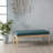 Mid-Century Inspired Teal With Fabrics And Stable Wood Construction Frame Fabric Design Slightly Splayed Base