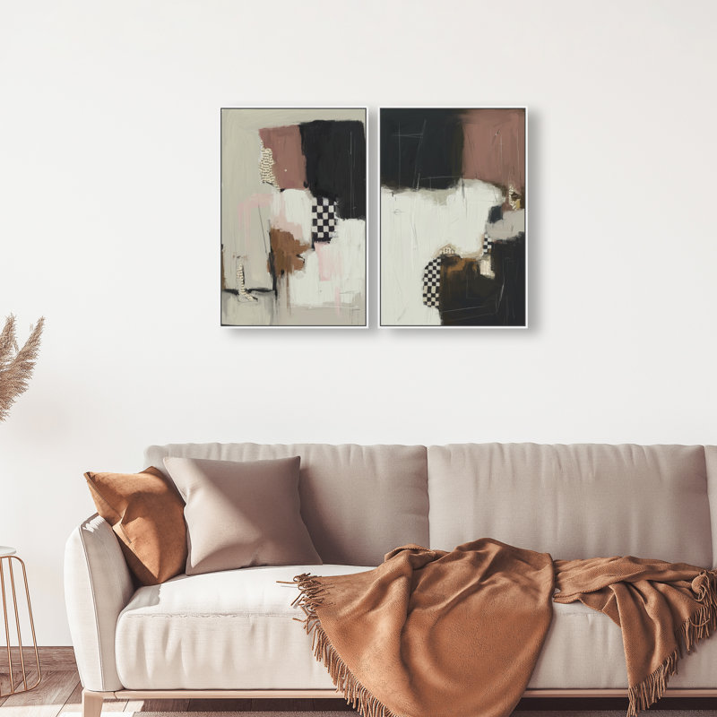 Longing Set Set by Oliver Gal, 25"H x 37"W, White Floater Frame