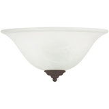 1-Light Bronze Wall Sconce White Alabaster Glass Shade: Stylish Illumination with Alabaster Glow
