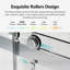 Porte de douche coulissante double sans cadre à fermeture en douceur, porte en verre trempé de 10 mm d'épaisseur (10 mm)-118574968