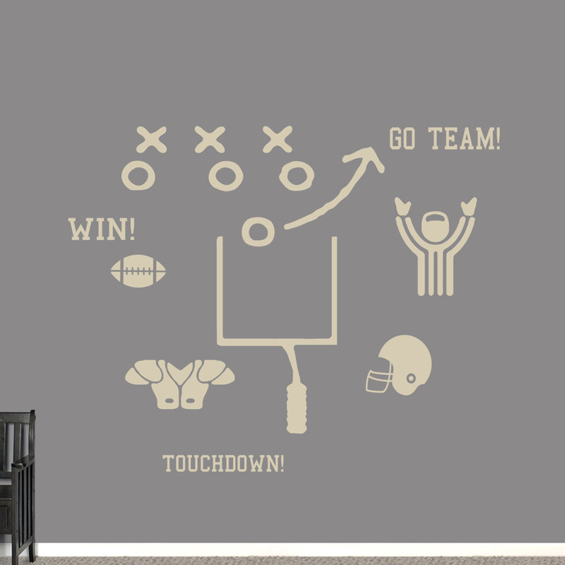 Décalcomanie murale ensemble de football Hedgepeth, Beige clair