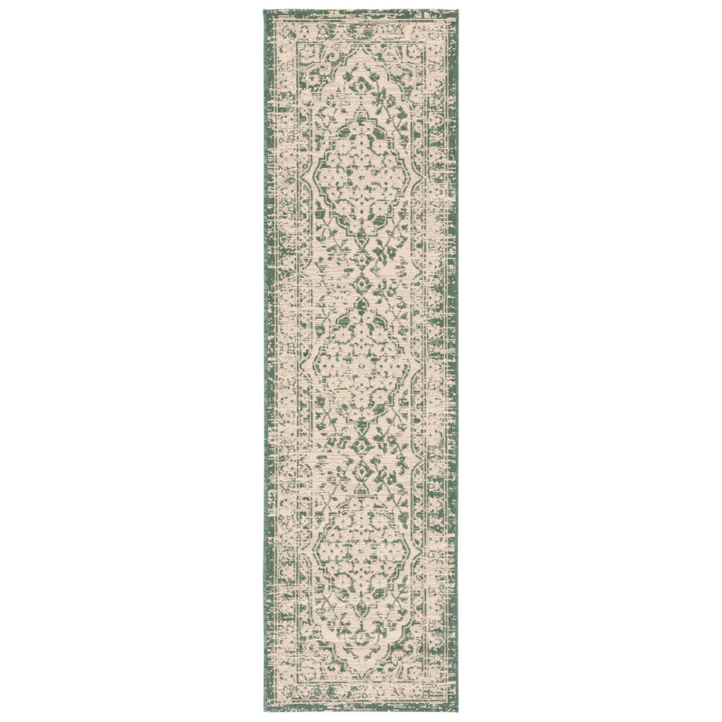 Tapis oriental intérieur / extérieur touffeté à la main Flynt, Tapis de couloir 2 pi 3 po x 8 pi