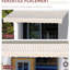 Auvent de balcon 13 pi x 8 pi - Protégé, eau, manivelle manuelle, cadre en aluminium pour terrasse, cour, auvent rétractable de parasol de patio beige à rayures, avec et tissu d'eau, cour