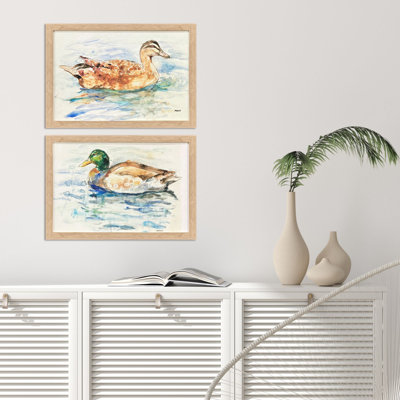 Art encadré sans verre Water Duck