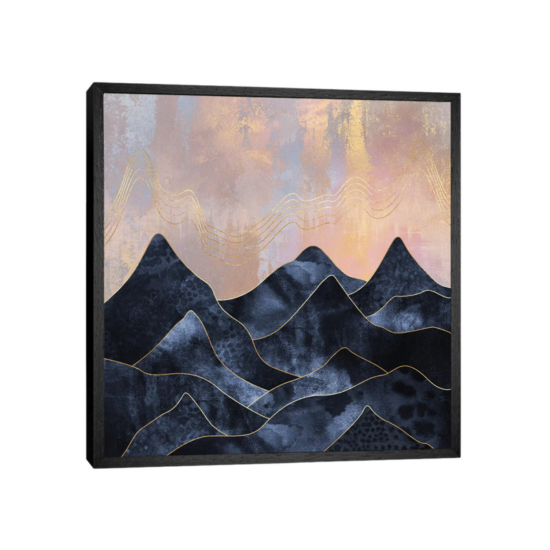 Mountainscape - Print on Canvas, 45.72 cm H x 45.72 cm W, Black Framed