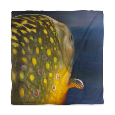 Golden Trout Fish Blue Duvet Cover | Bedroom Home Decor