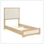 Mobilier de chambre à coucher contemporain en bois naturel avec tête de lit à panneau et tête de lit à DEL 1Pc