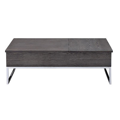Stylish Grey Oak and Chrome Coffee Table with Convenient Lift Top Feature -  Latitude Run®, 00D49D468A7147A186A238CCC812E2C6