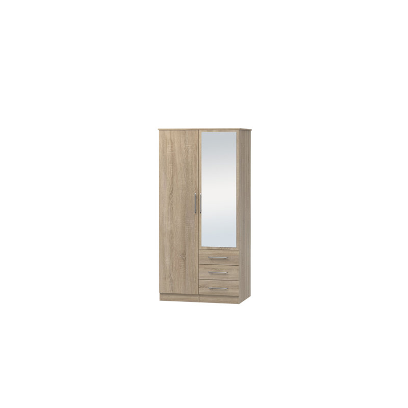 Dziana 2 Door Manufactured Wood Wardrobe, Oak