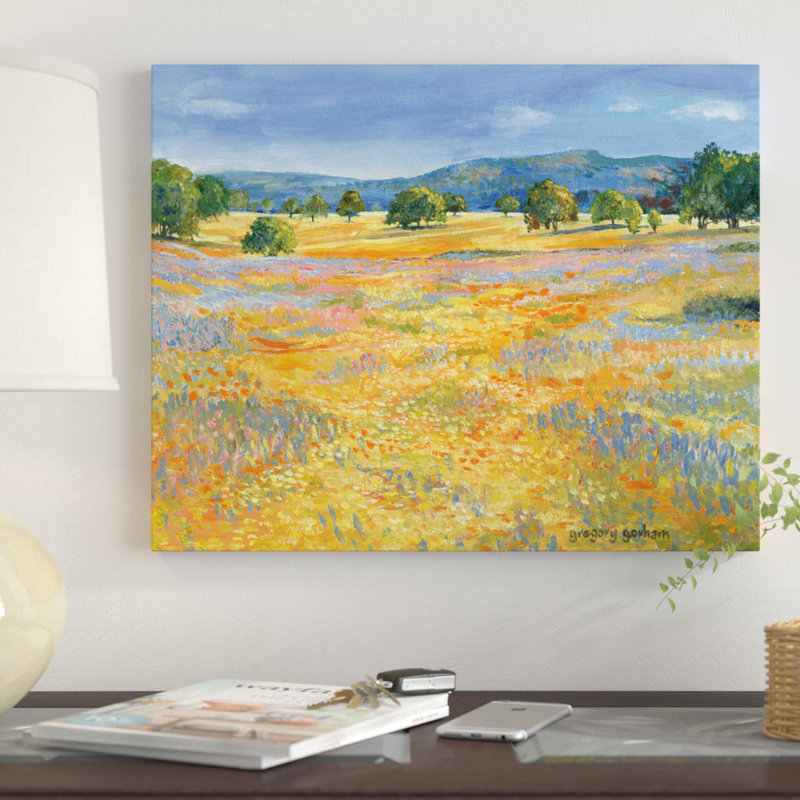 « california valley », reproduction de peinture à l’acrylique, H 12 po x l 16 po x P 0,75 po, Toile tendue
