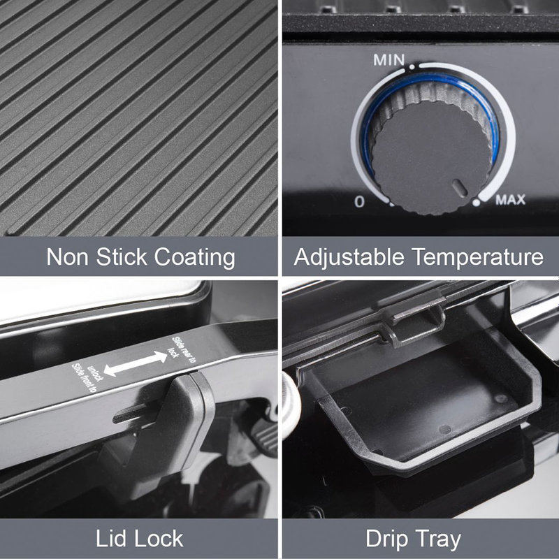 Quest Non Stick Electric Grill with Lid