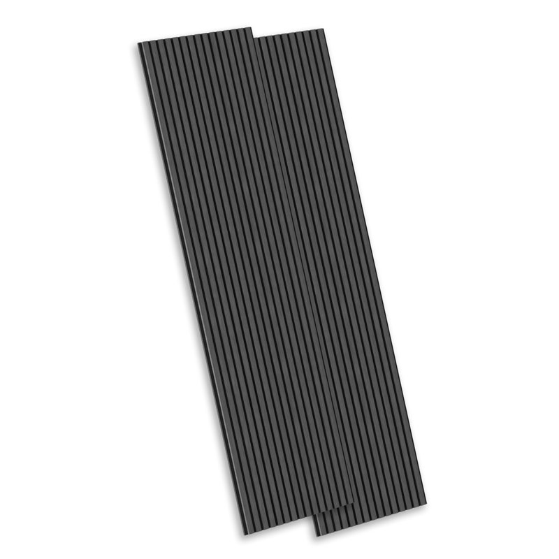2 PCS x 94.5''L x 24"W Acoustic Slat Wall Panels, Eco-Wood Look for Home/Office Wall & Ceiling, Charcoal Ash Gray