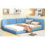 Lit double tapissier avec couvre-matelas en lin bleu-1967944131-1967944133