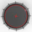 Trampoline 14 pi - Noir rouge - Hauteur du cadre 90 cm
