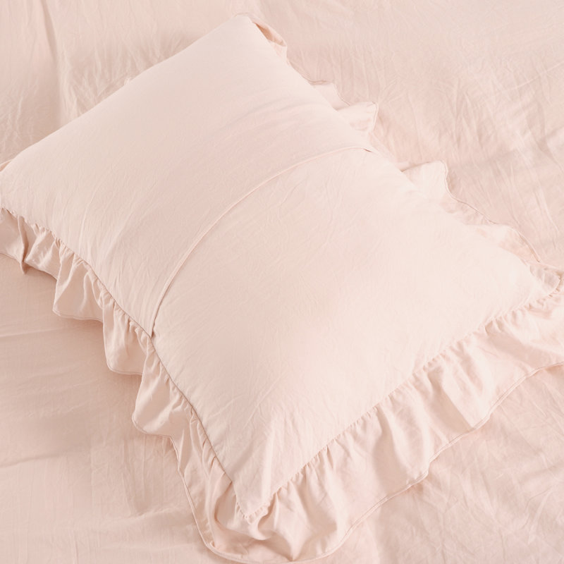 Ensemble de housse de couette Shabby Chic, King Comforter + 2 Pillowcases, Pink