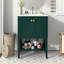 Meuble-lavabo vert 24 po avec lavabo simple et armoire de rangement 2 portes