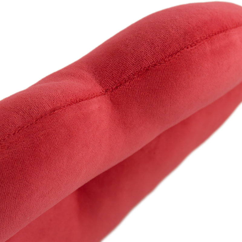 Coussin décoratif en velours , Rouge, H 11 po x l 18 po