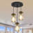 Camelot 3 - Light Cluster Pendant Lighting Matte Black Mason Jar Kitchen Island Pendant Fixtures