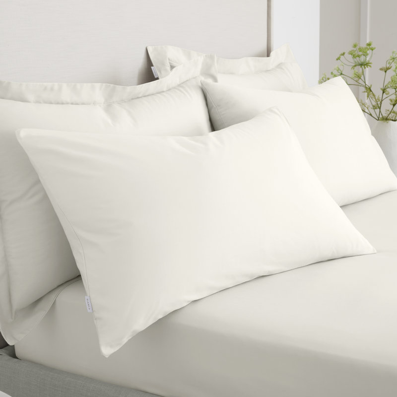 200 Thread Count 100% Cotton Standard Pillowcase Pair, Cream, 50 x 75 cm