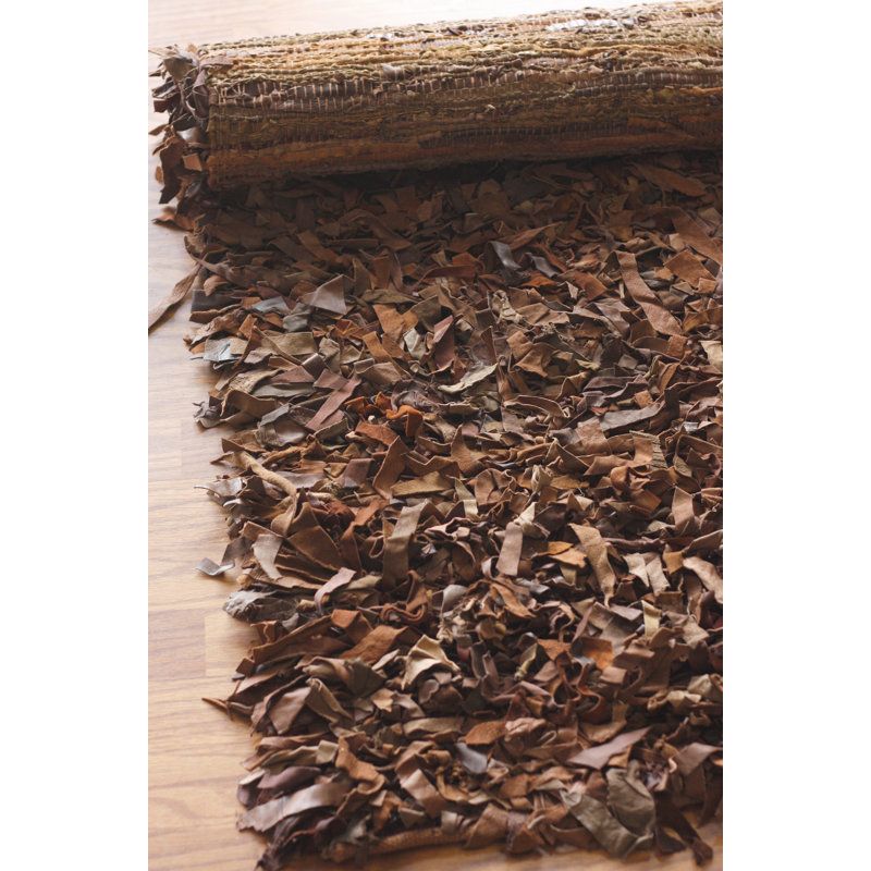 Leather Shag Leather Indoor Rug, Rectangle 8' x 10'
